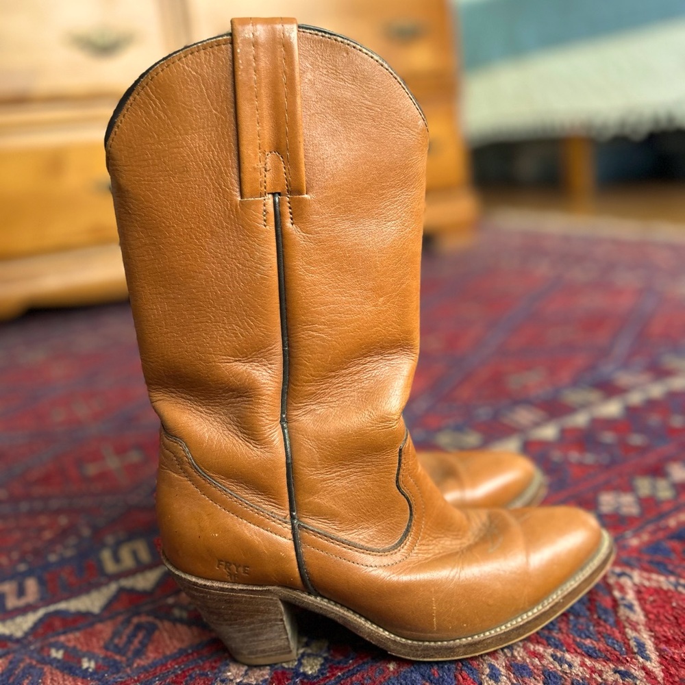 Frye Tan Heeled Boots